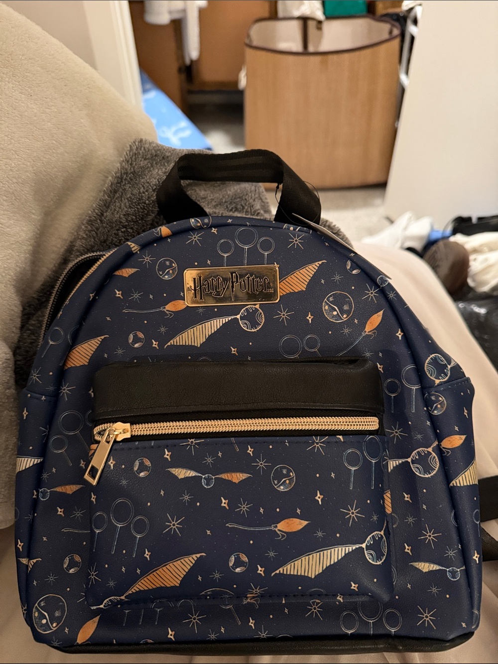 Harry Potter Navy Mini Backpack with Gold Accents